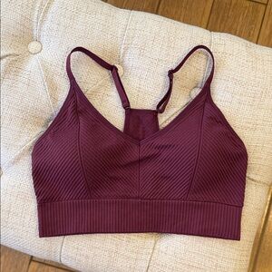 PINK Active Seamless Victoria’s Secret Women's Burgundy Ribbed Sports Bra